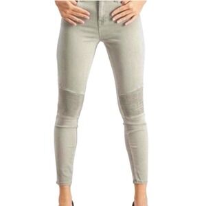Pistola Anthropology Gray Audrey Moto Jeans Ribbed Knee Skinny Denim Size 28